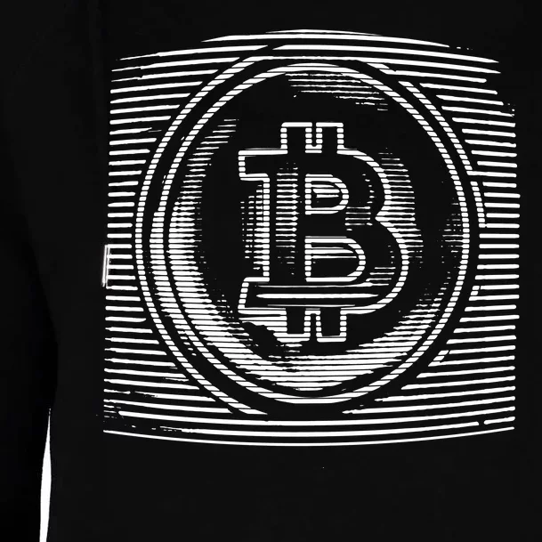 Bitcoin Static Logo Womens Funnel Neck Pullover Hood