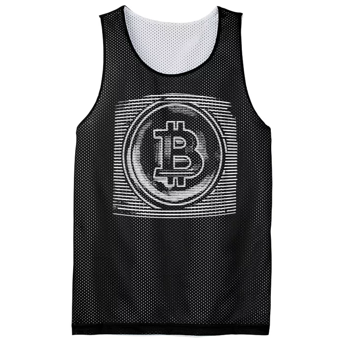 Bitcoin Static Logo Mesh Reversible Basketball Jersey Tank