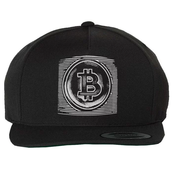 Bitcoin Static Logo Wool Snapback Cap