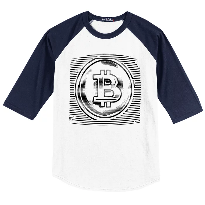 Bitcoin Static Logo Baseball Sleeve Shirt