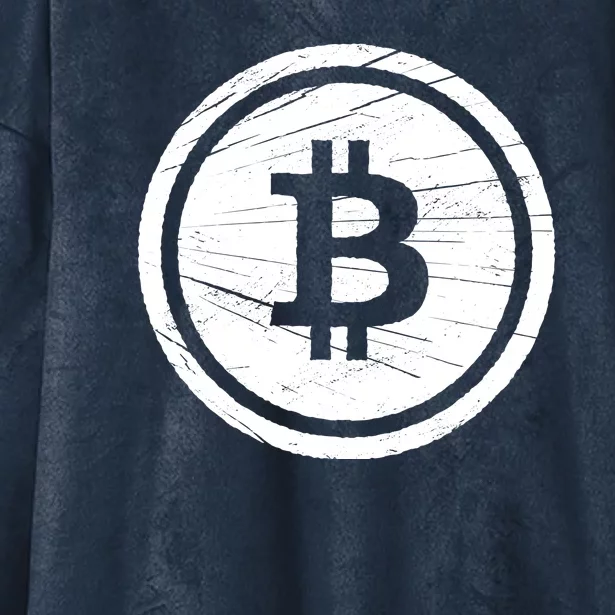 Bitcoin Symbol Hooded Wearable Blanket