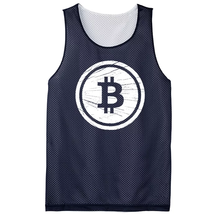 Bitcoin Symbol Mesh Reversible Basketball Jersey Tank