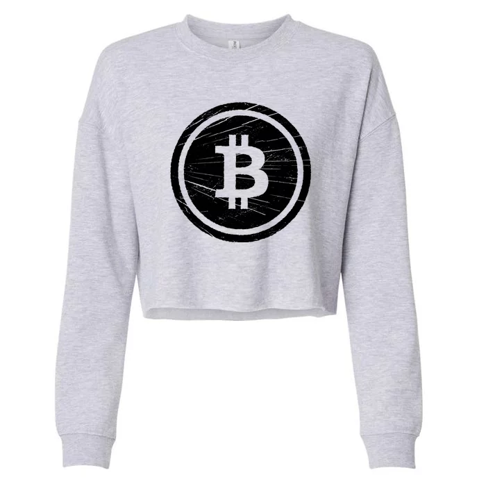 Bitcoin Symbol Cropped Pullover Crew