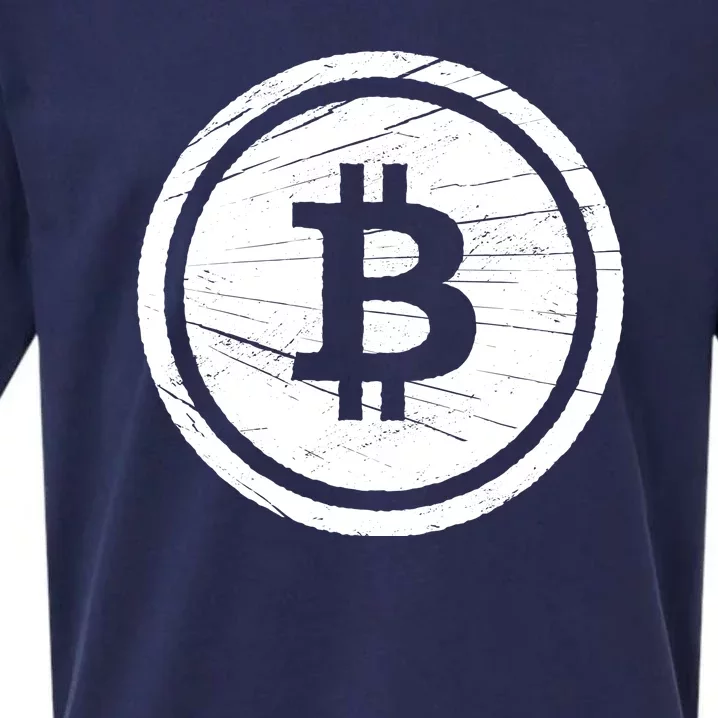 Bitcoin Symbol Sueded Cloud Jersey T-Shirt