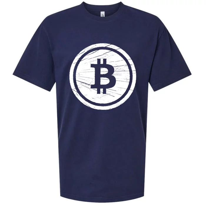 Bitcoin Symbol Sueded Cloud Jersey T-Shirt