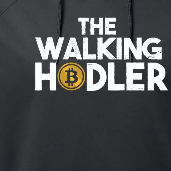 Bitcoin The Walking Holder Performance Fleece Hoodie