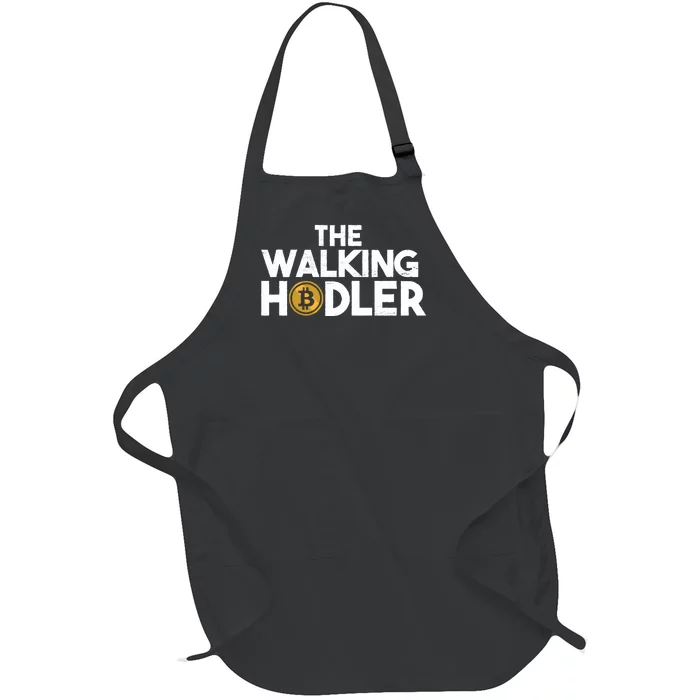 Bitcoin The Walking Holder Full-Length Apron With Pocket