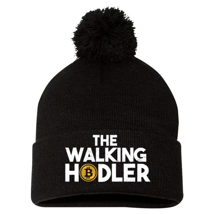 Bitcoin The Walking Holder Pom Pom 12in Knit Beanie