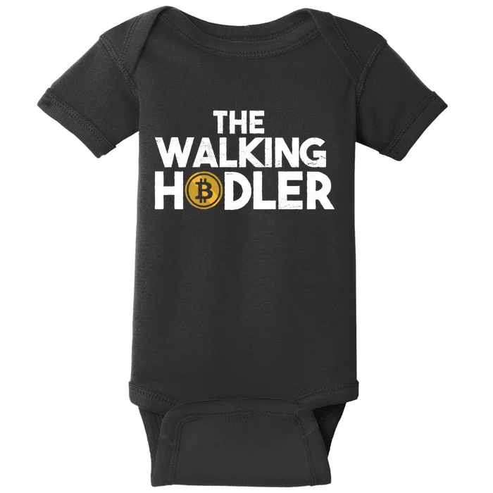 Bitcoin The Walking Holder Baby Bodysuit