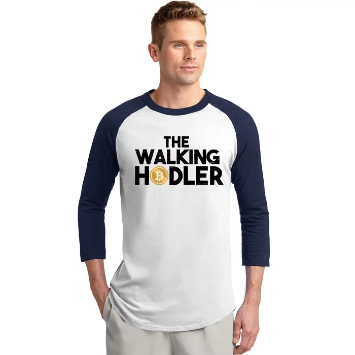 Bitcoin The Walking Holder Baseball Sleeve Shirt