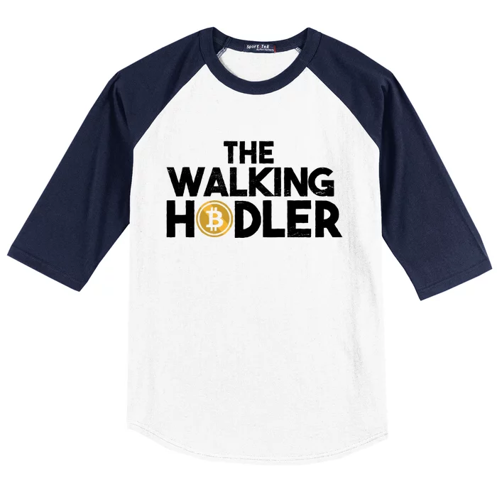 Bitcoin The Walking Holder Baseball Sleeve Shirt