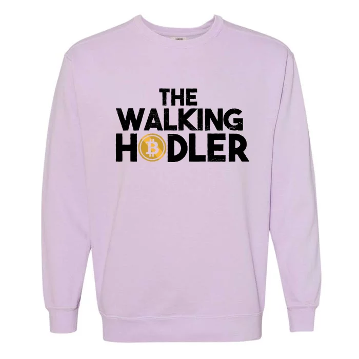 Bitcoin The Walking Holder Garment-Dyed Sweatshirt