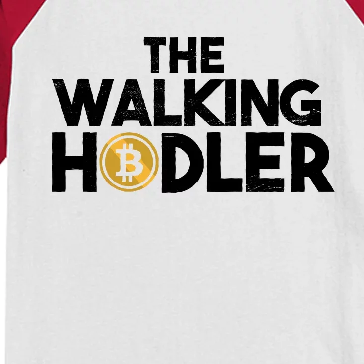 Bitcoin The Walking Holder Kids Colorblock Raglan Jersey