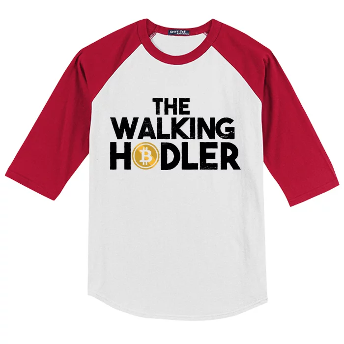 Bitcoin The Walking Holder Kids Colorblock Raglan Jersey