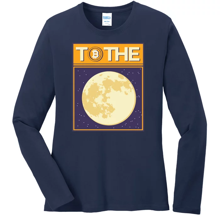 Bitcoin To The Moon Ladies Long Sleeve Shirt