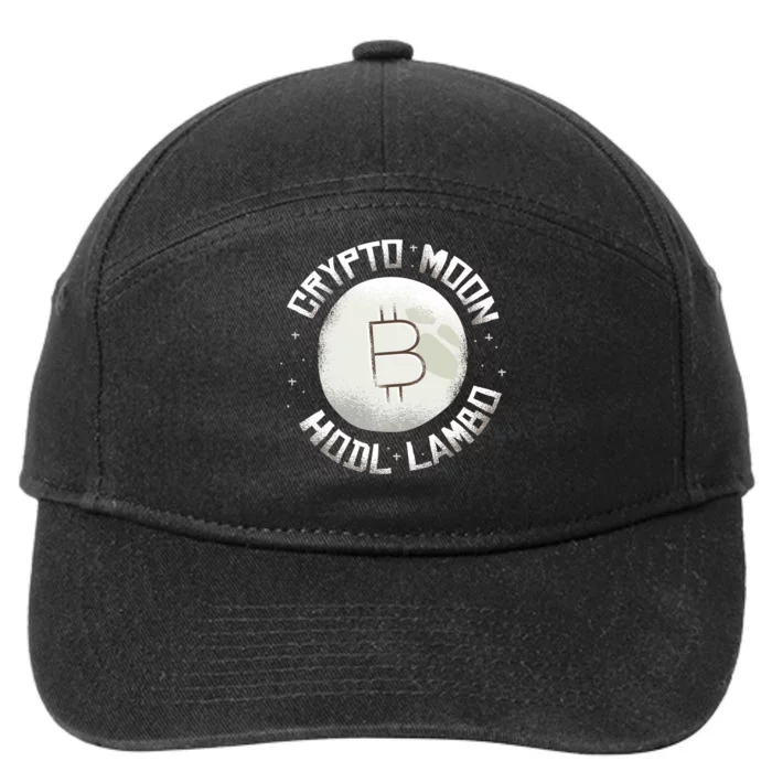 Bitcoin to the Moon Hodl Lambo Crypto Currency 7-Panel Snapback Hat