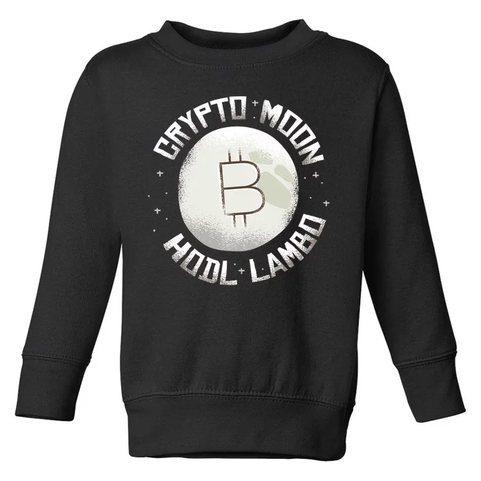 Bitcoin to the Moon Hodl Lambo Crypto Currency Toddler Sweatshirt