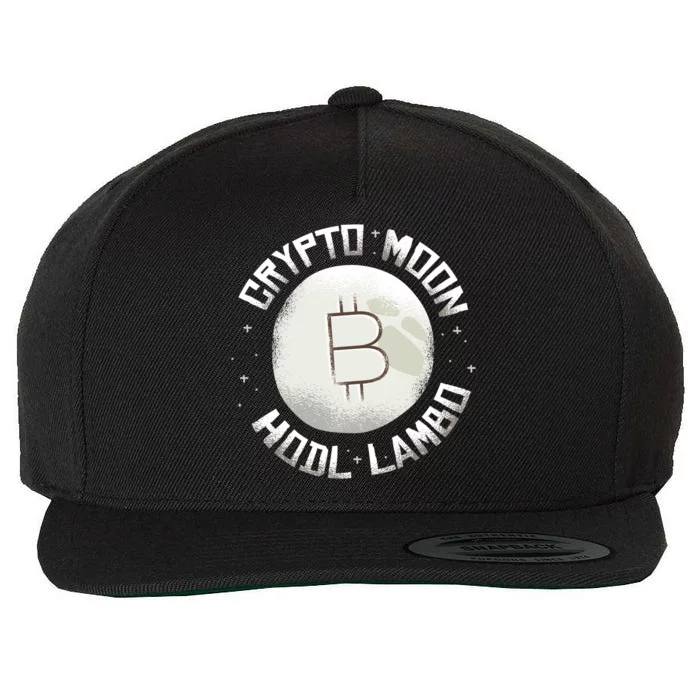 Bitcoin to the Moon Hodl Lambo Crypto Currency Wool Snapback Cap