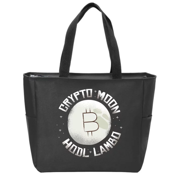 Bitcoin to the Moon Hodl Lambo Crypto Currency Zip Tote Bag