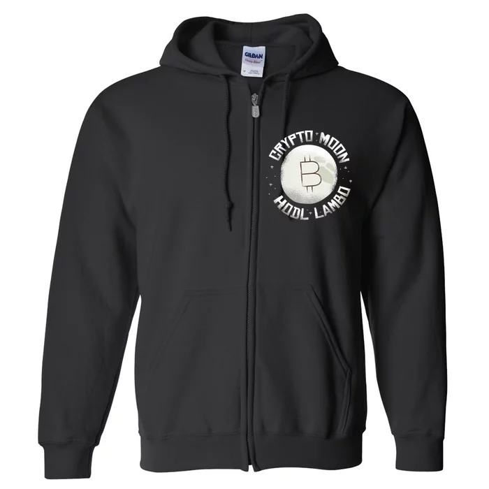 Bitcoin to the Moon Hodl Lambo Crypto Currency Full Zip Hoodie