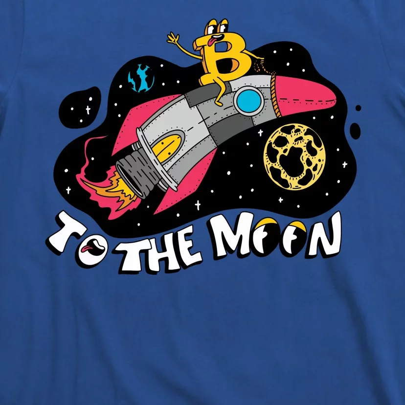 Bitcoin To The Moon Rocket T-Shirt