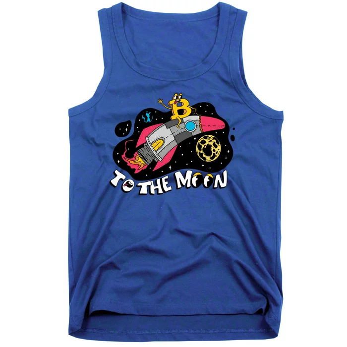 Bitcoin To The Moon Rocket Tank Top