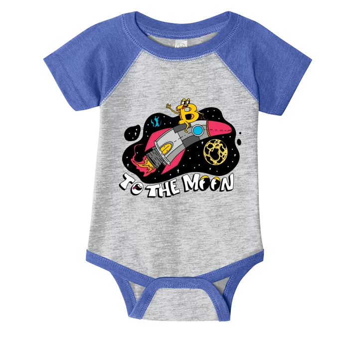 Bitcoin To The Moon Rocket Infant Baby Jersey Bodysuit