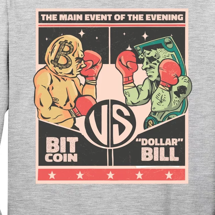 Bitcoin Vs Dollar Tall Long Sleeve T-Shirt