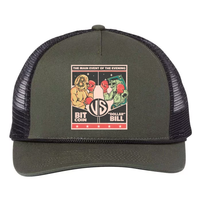 Bitcoin Vs Dollar Retro Rope Trucker Hat Cap