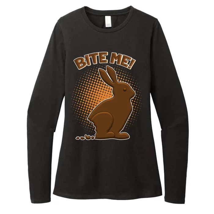 Bite Me! Chocolate Easter Bunny Womens CVC Long Sleeve Shirt