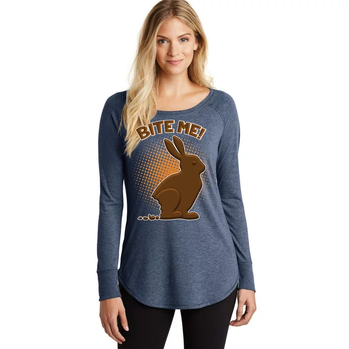 Bite Me! Chocolate Easter Bunny Women's Perfect Tri Tunic Long Sleeve Shirt