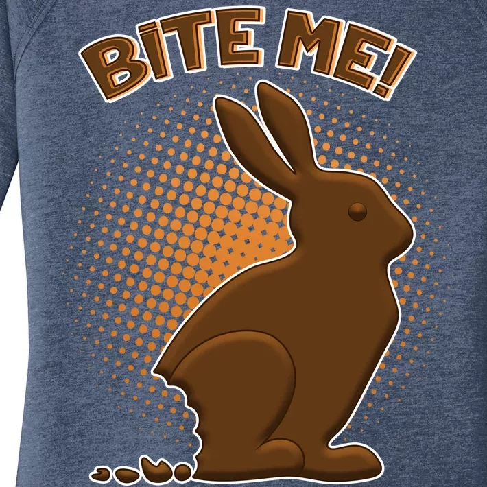 Bite Me! Chocolate Easter Bunny Women's Perfect Tri Tunic Long Sleeve Shirt