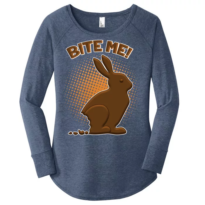 Bite Me! Chocolate Easter Bunny Women's Perfect Tri Tunic Long Sleeve Shirt