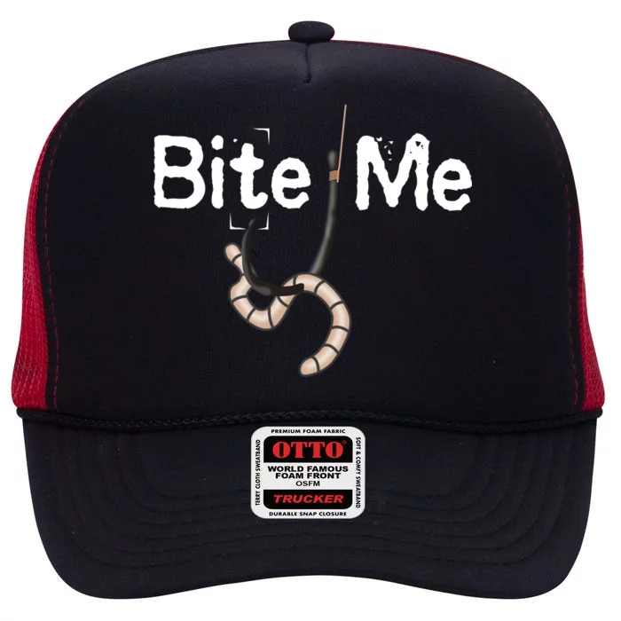 Bite Me Fish Hook High Crown Mesh Trucker Hat