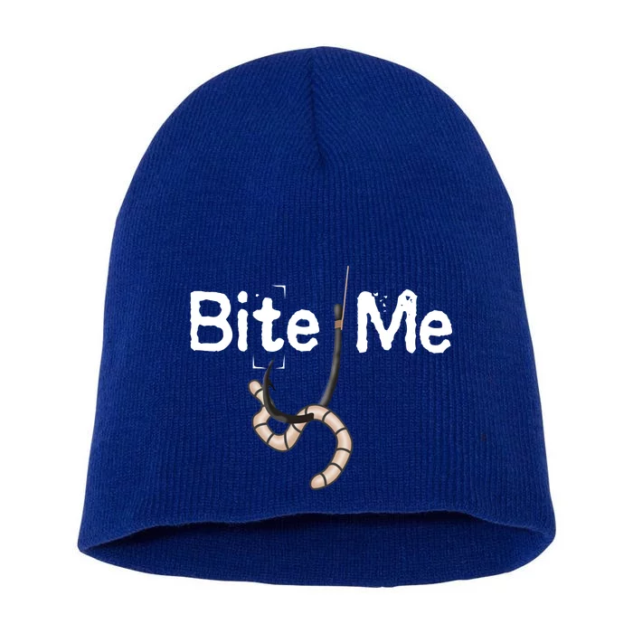 Bite Me Fish Hook Short Acrylic Beanie