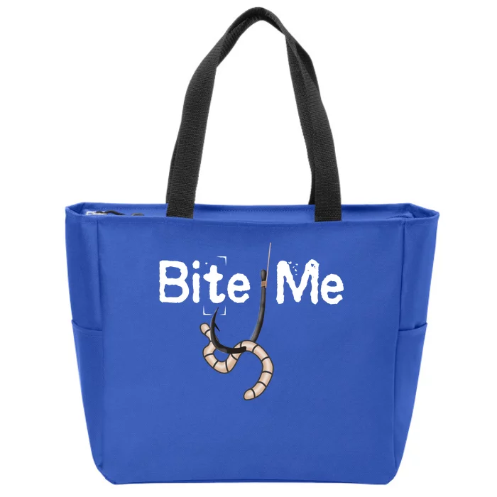 Bite Me Fish Hook Zip Tote Bag