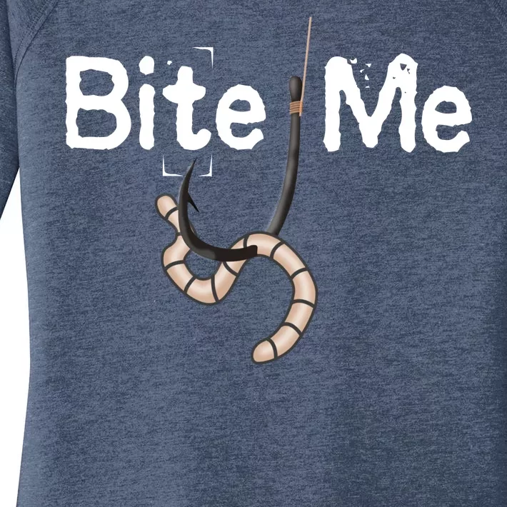 Bite Me Fish Hook Women's Perfect Tri Tunic Long Sleeve Shirt