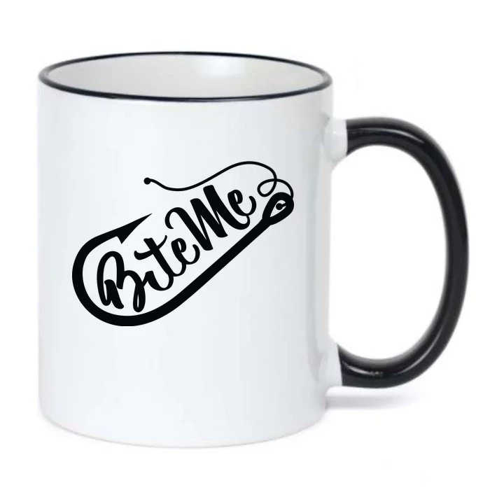 Bite Me Fish Hook Funny Fishing Black Color Changing Mug