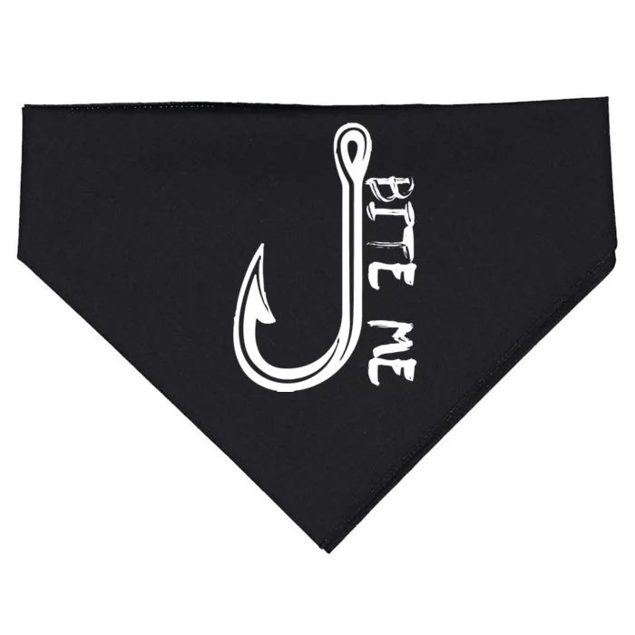 Bite Me Fishing Hook USA-Made Doggie Bandana