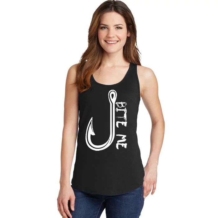 Bite Me Fishing Hook Ladies Essential Tank