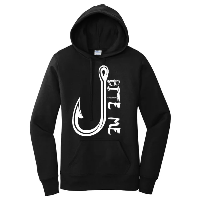 Bite Me Fishing Hook Women's Pullover Hoodie