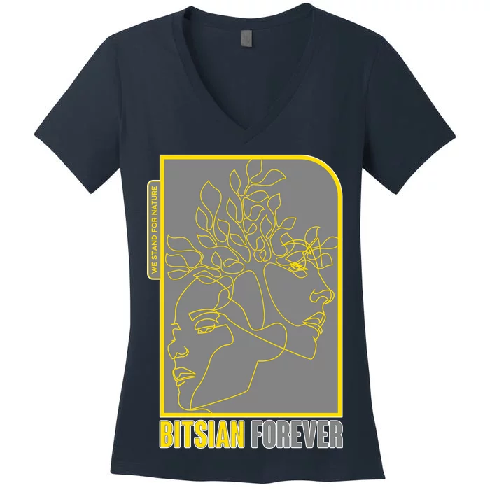 Bitsian Forever We Stand For Nature Women's V-Neck T-Shirt