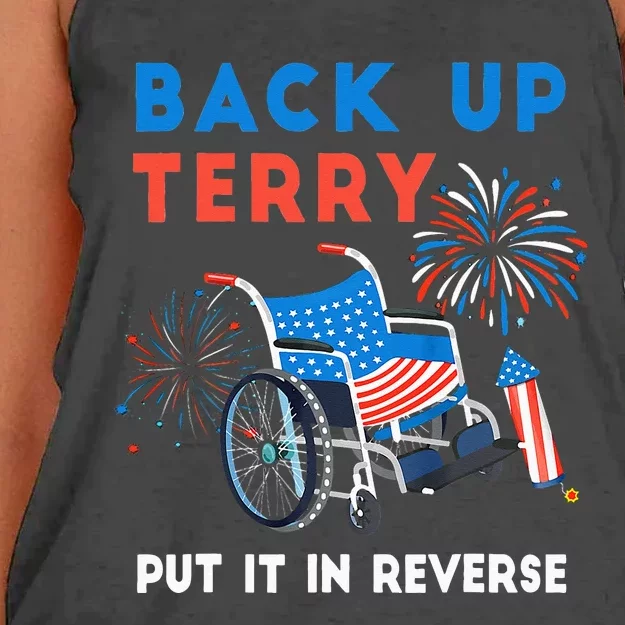 Back It Up Terry Put It In Reverse Funny 4th Of July Us Flag Women's Knotted Racerback Tank