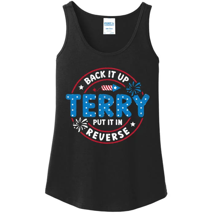 Back It Up Terry Put It In Reverse Funny 4th Of July Ladies Essential Tank