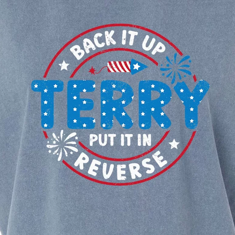 Back It Up Terry Put It In Reverse Funny 4th Of July Garment-Dyed Women's Muscle Tee