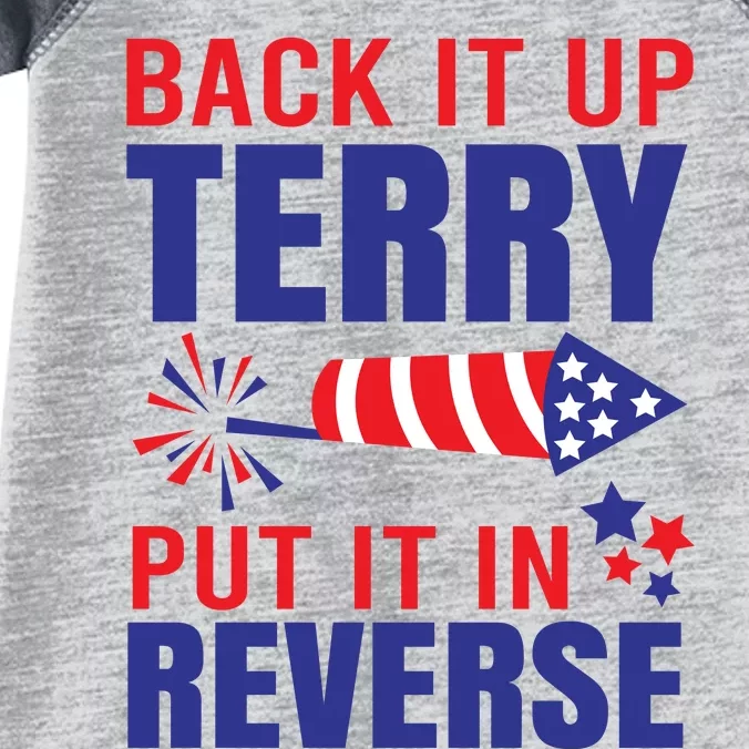 Back It Up Terry Put It In Reverse Funny 4th Of July America Independence Day Infant Baby Jersey Bodysuit