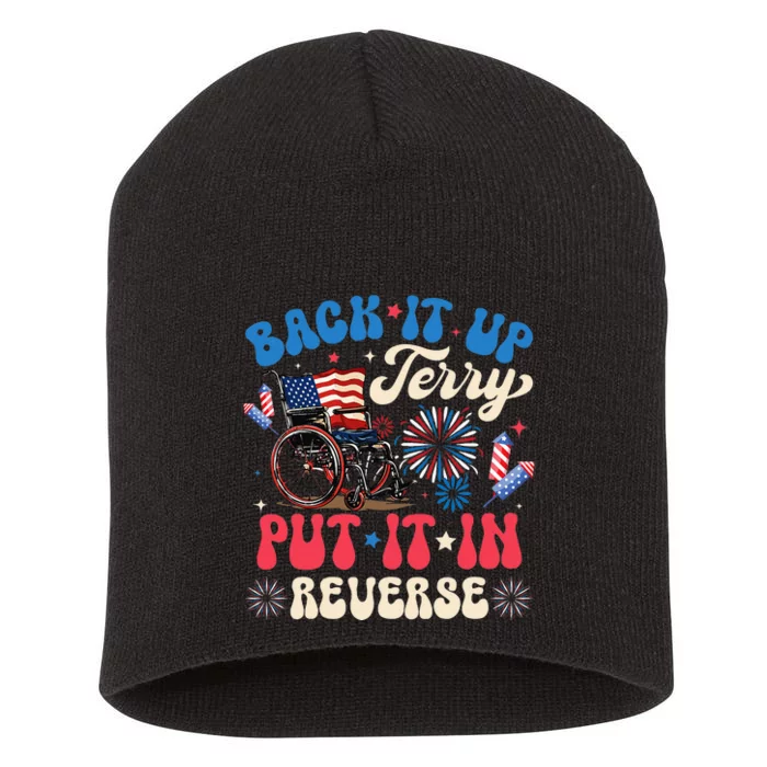 Back It Up Terry Put It In Reverse Firework 4th Of July Short Acrylic Beanie