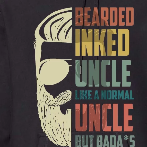 Bearded Inked Uncle Crazy Beard Tattooed Uncle Long Beards Uncle Premium Hoodie