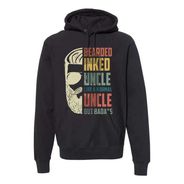 Bearded Inked Uncle Crazy Beard Tattooed Uncle Long Beards Uncle Premium Hoodie