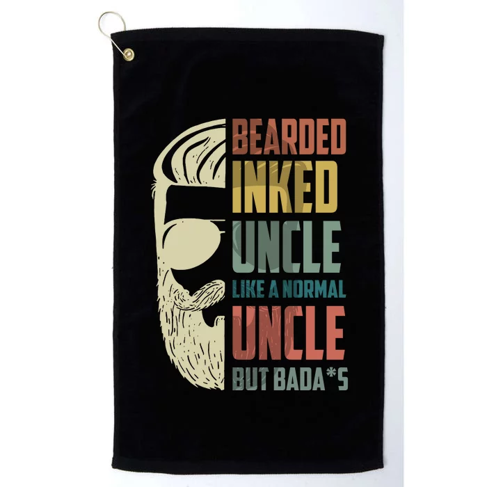 Bearded Inked Uncle Crazy Beard Tattooed Uncle Long Beards Uncle Platinum Collection Golf Towel